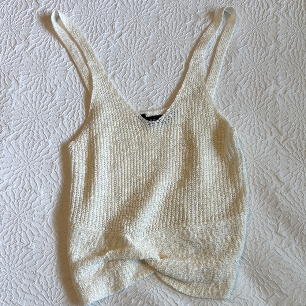 Amaryllis Cream Ribbed Tank Top